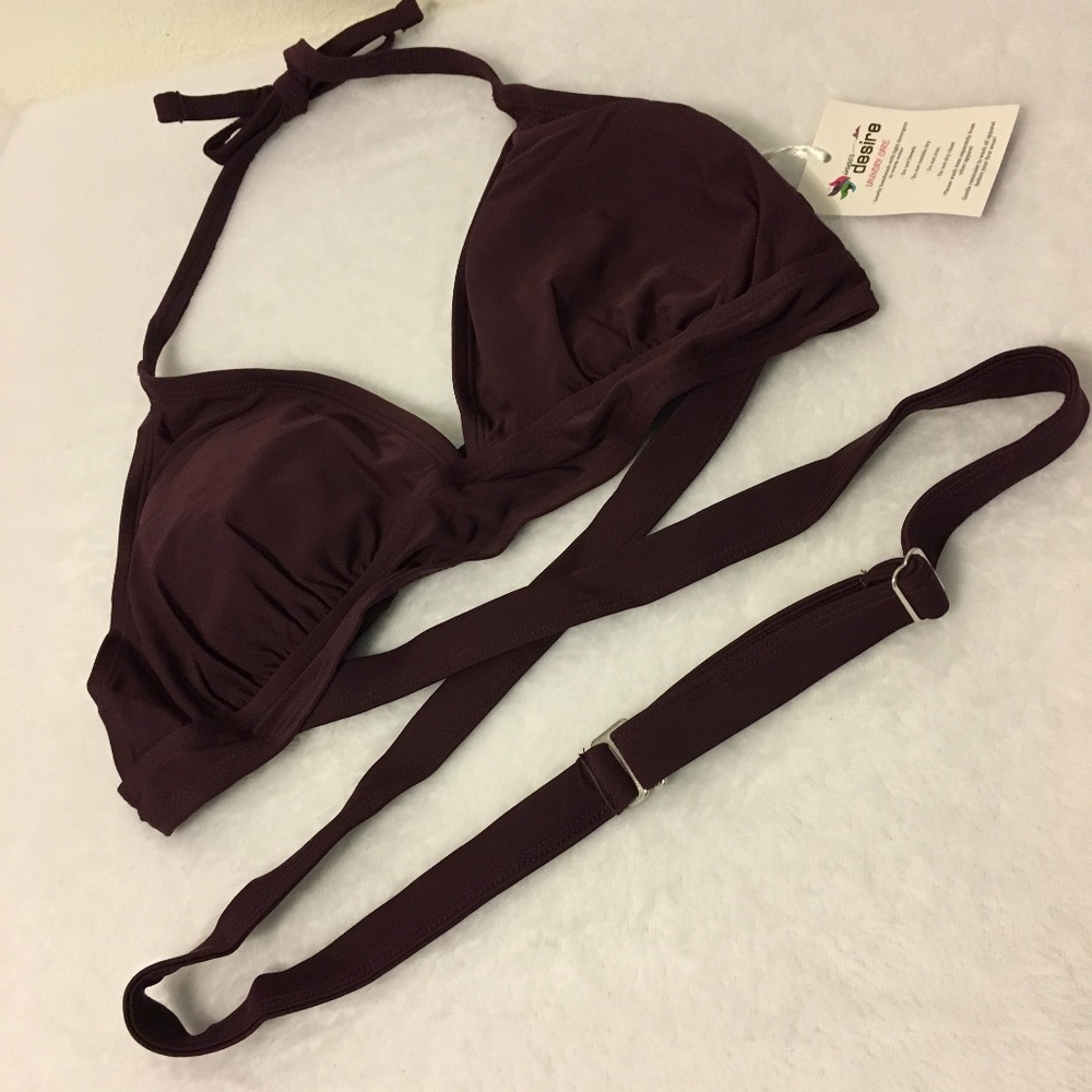 🌟Last One🌟 Sz L Maroon 2 pc Swimming Suit Bikini - Picture 3 of 6